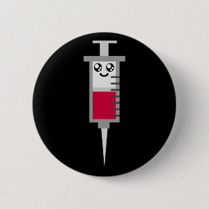 SKJUTIT MEDICINSKT LYCKLIGT ANSIKTE FÖR KAWAII KNAPP