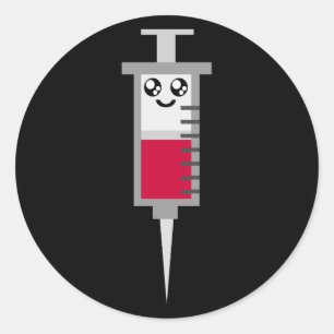 SKJUTIT MEDICINSKT LYCKLIGT ANSIKTE FÖR KAWAII RUNT KLISTERMÄRKE