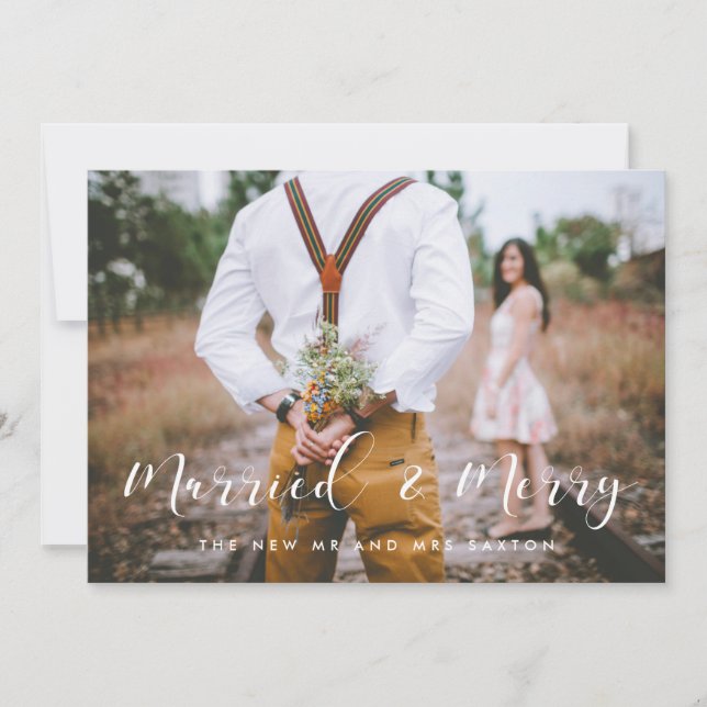 Skjutkort för gift och elegant julkort (Framsida)