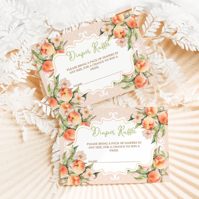 Skjutning av Blommigten Raffle Peach Baby Shower Tilläggskort (Skapare uppladdad)