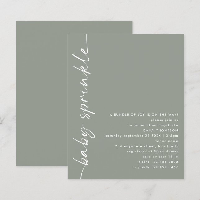 Skjutning av medföljande babyskugga för budgeterat (Fram/baksida)