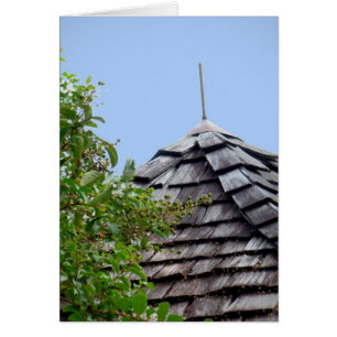 Skjutning av trä (cupola himmel träd sepia) hälsningskort