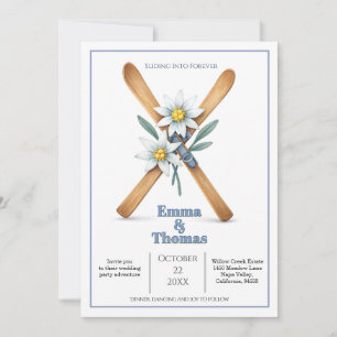 Skjutning till Forever Ski Edelweiss Flower Bröllo Inbjudningar