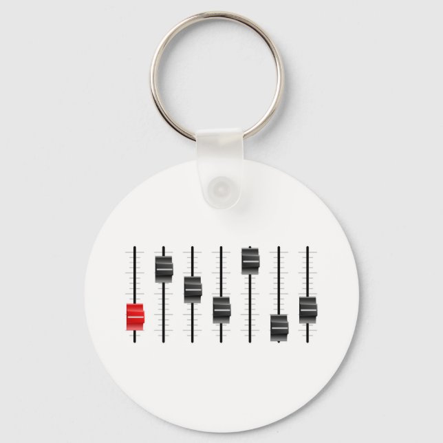 Skjutreglage eller reglage för ljud eller videokor nyckelring (Framsida)