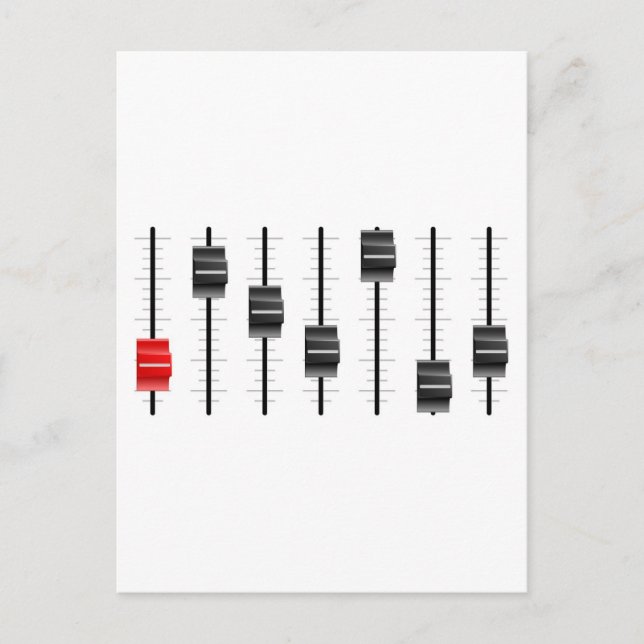 Skjutreglage eller reglage för ljud eller videokor vykort (Framsida)