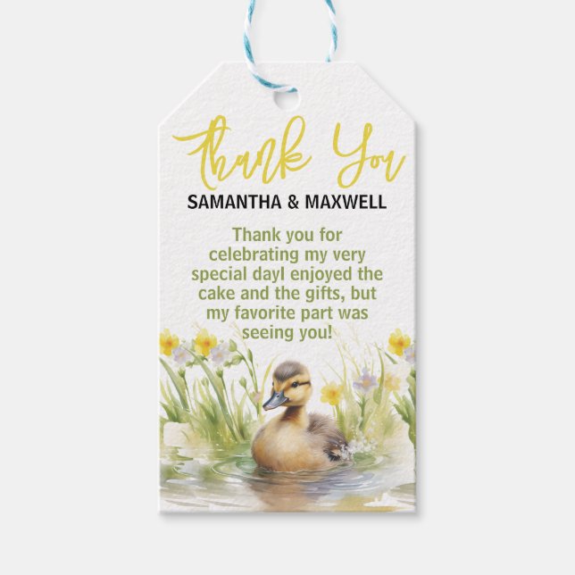 Skjutreglage för Anka Pojke Presentetikett (Framsidan)