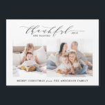 Skjutsamt och välsignat fotopilekort - Helgdag<br><div class="desc">Ett tacksamt och välsignat julkort för multifoto helgdag. Med vinter-scenbaker med vattenfärg.</div>