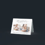 Skjutsamt och välsignat fotopilekort - Helgdag Helgkort<br><div class="desc">Ett tacksamt och välsignat julkort för multifoto helgdag. Med vinter-scenbaker med vattenfärg.</div>