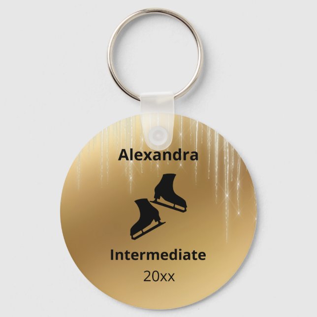 Skjuttestnivå för figur under nyckelkedjan guld nyckelring (Framsida)