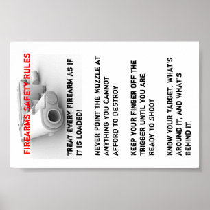 Skjutvapensäkerhetsregler Poster
