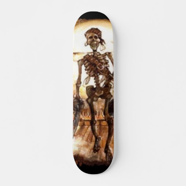 skleleton pirat skateboard bräda 19,5 cm (Framsida)