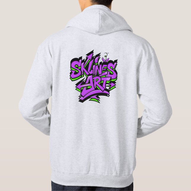 SklinesArt – Djärvt Graffiti-Logo  Hoodie (Baksida)