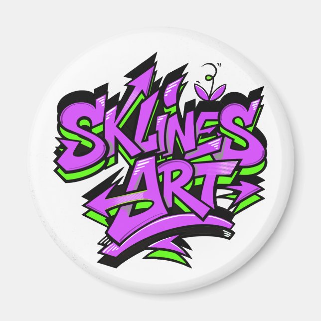 SklinesArt – Djärvt Graffiti-Logo Magnet (Framsidan)