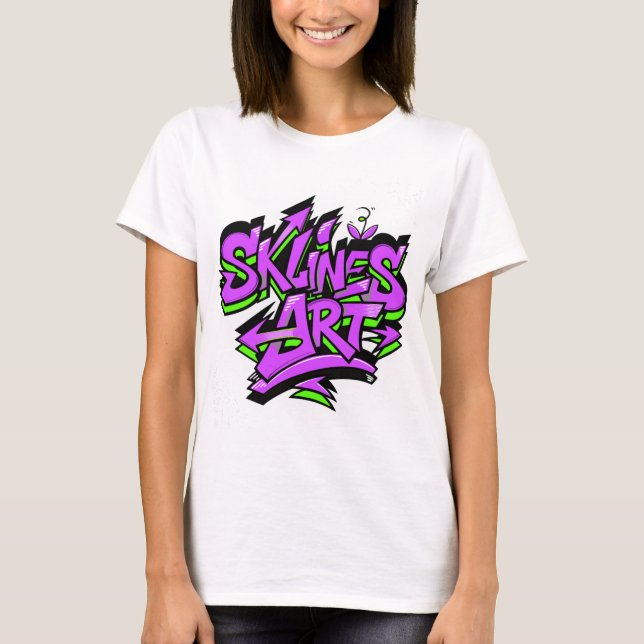 SklinesArt – Djärvt Graffiti-Logo T Shirt (Framsida)