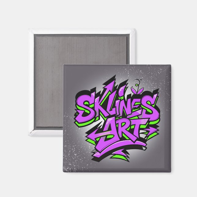 SklinesArt – Djärvt Graffiti-logotyp Magnet (Front/Back)