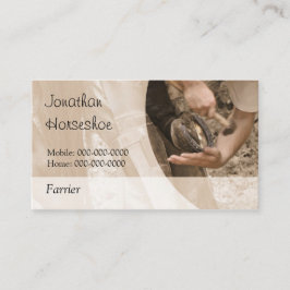 Sko en häst, med ett tomt vända om visitkort