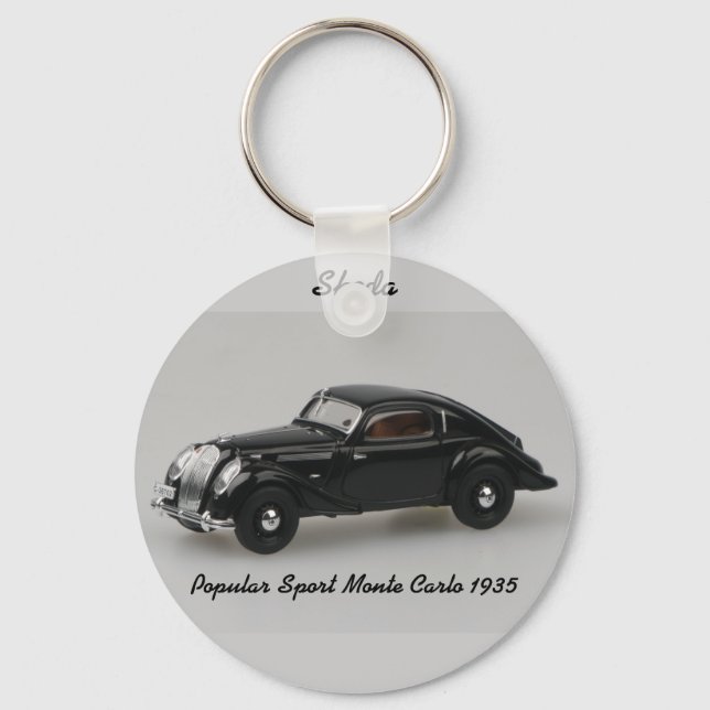 Skoda Popular Sport Monte Carlo 1935 Keychain Nyckelring (Framsida)