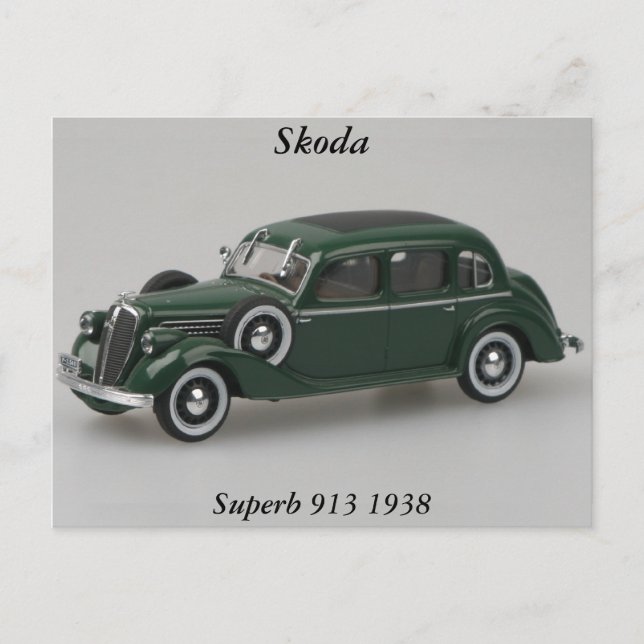 Skoda Superb 913 1938 vykort (Framsida)