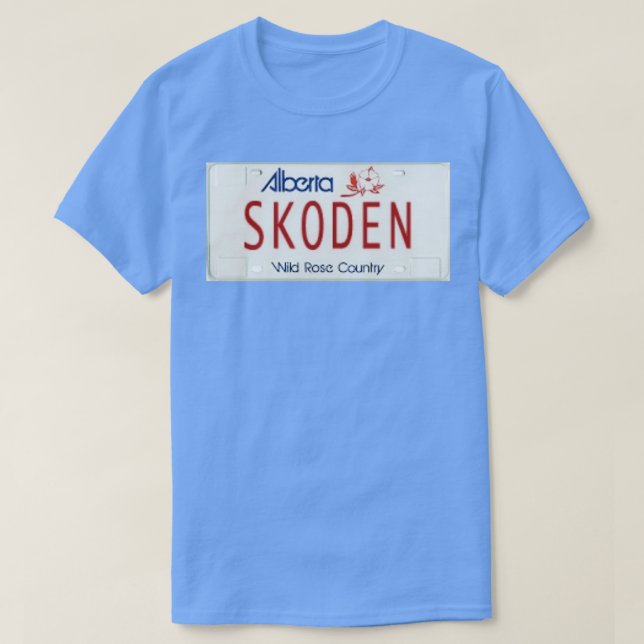 SKODEN Alberta License Plate  T Shirt (Design framsida)