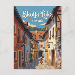 Škofja Loka Gamla Stans Gränd Slovenien Vykort