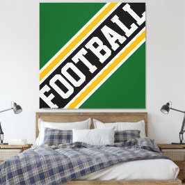 SKOFULL Fun Skoggrön Svart Orangea Ränder Canvastryck