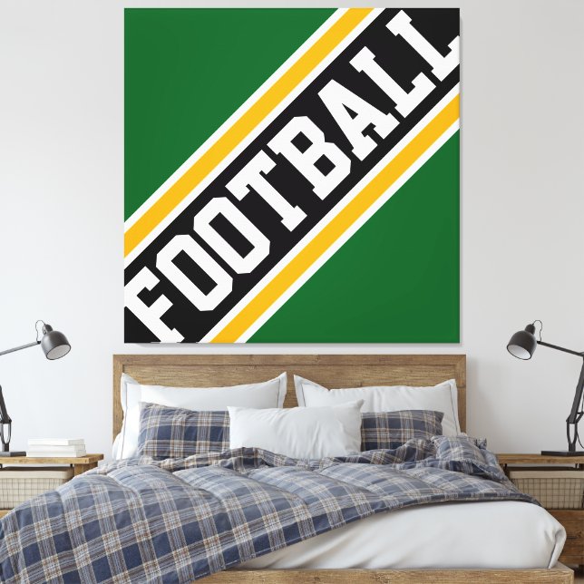 SKOFULL Fun Skoggrön Svart Orangea Ränder Canvastryck (Insitu (sovrum))