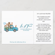 Skog Blå Lastbil Baby Shower Godisbarnet Förpackni