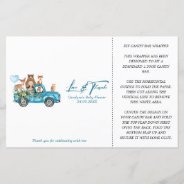 Skog Blå Lastbil Baby Shower Godisbarnet Förpackni