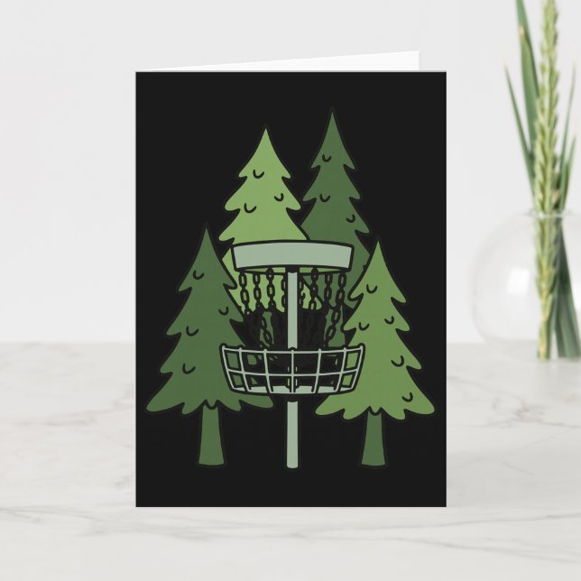 Skog Disc Golf Sket Rolig Disc Golf Scen  Kort (Framsida)