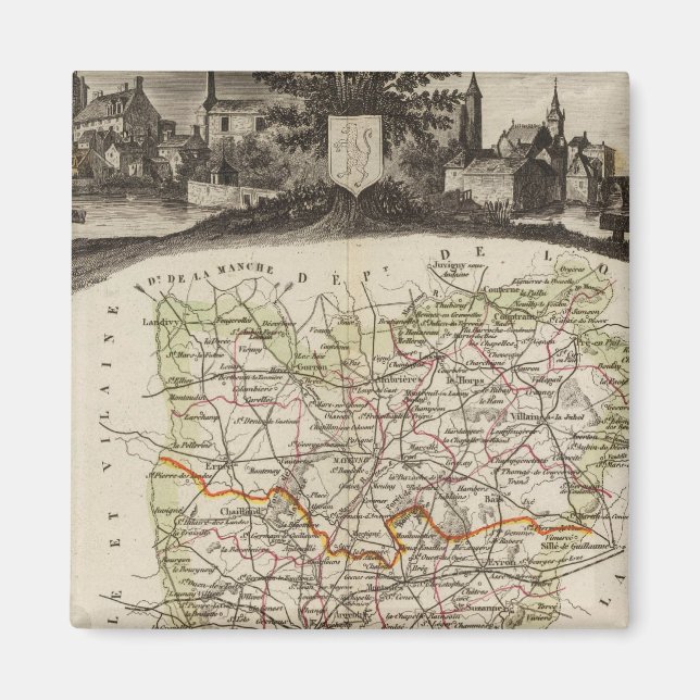 Skog, distriktsgränser magnet (Framsidan)