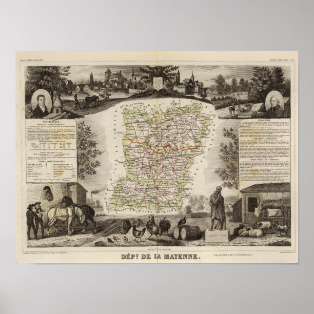 Skog, distriktsgränser poster (Framsidan)