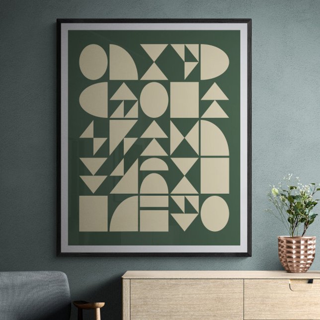 skog grön | Modern geometrisk form Art Poster (Skapare uppladdad)