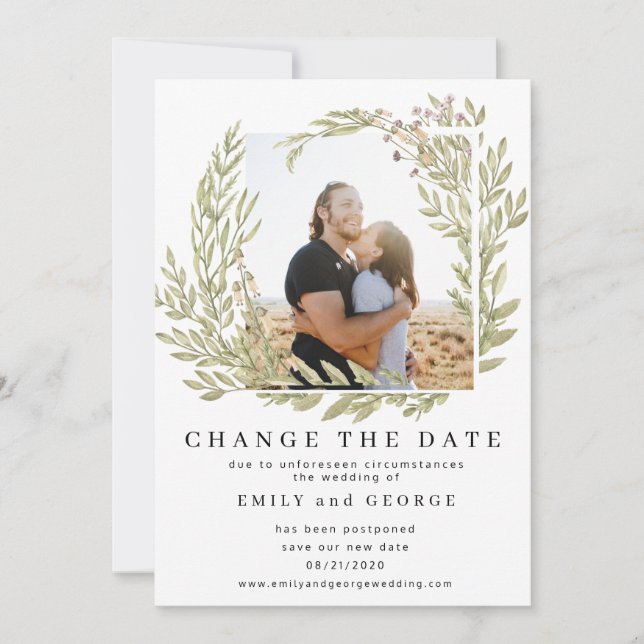 Skog Grönska Foto Ändra Datum Kort (Framsida)