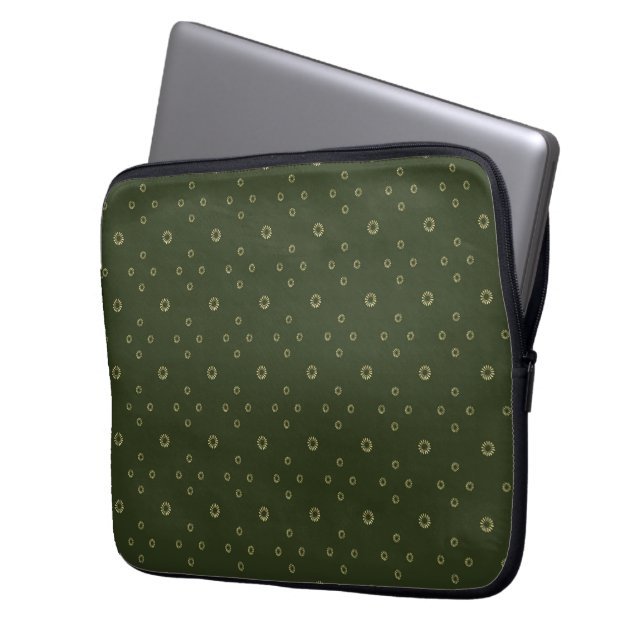 Skog | Gylden Zinnia Sol Laptop Fodral (Framsidan Vänster)