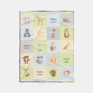 Skog, hav och djur täckeull Blanke för Safari Fleecefilt