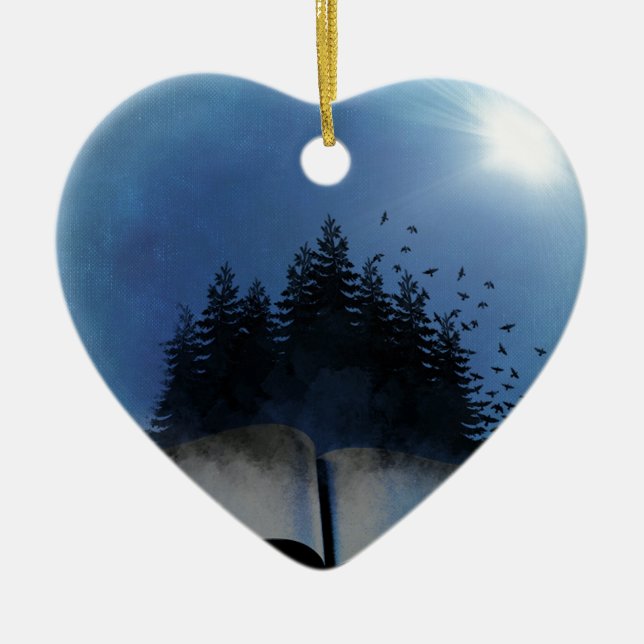 Skog i Bok Julgransprydnad Keramik (Framsidan)