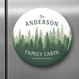 Skog i Cabin-familjen Gräs Träd Magnet
