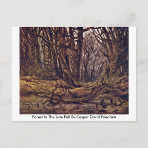 Skog i det sena fallet av Caspar David Friedrich Vykort