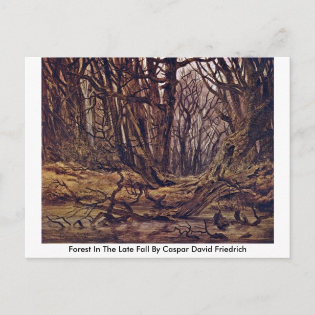 Skog i det sena fallet av Caspar David Friedrich Vykort (Framsida)