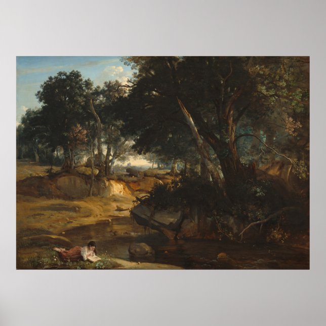 Skog i Fontainebleau Poster (Framsidan)