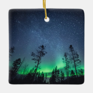 Skog i norra Ljus Julgransprydnad Keramik