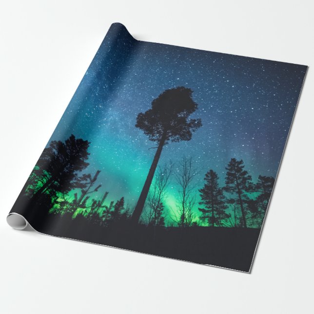 Skog i norra Ljus Presentpapper (Utrullad)