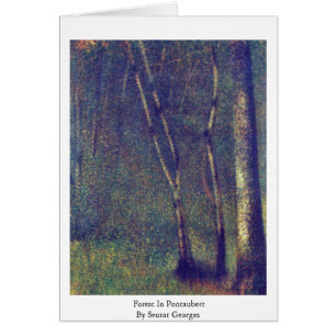 Skog i Pontaubert av Seurat Georges Hälsningskort