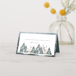 Skog i skogsområdet med Hjort Place Card Placeringskort