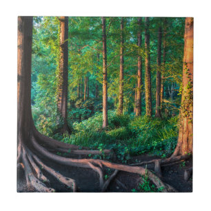 Skog i sommar kakelplatta