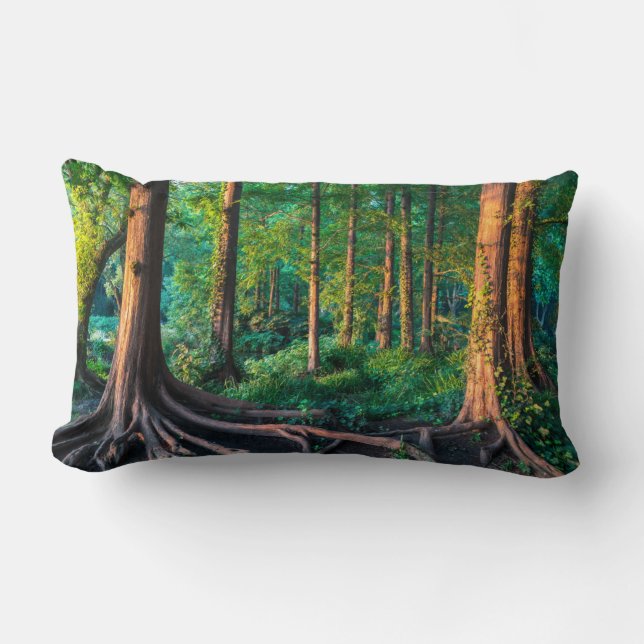 Skog i sommar lumbarkudde (Framsida)