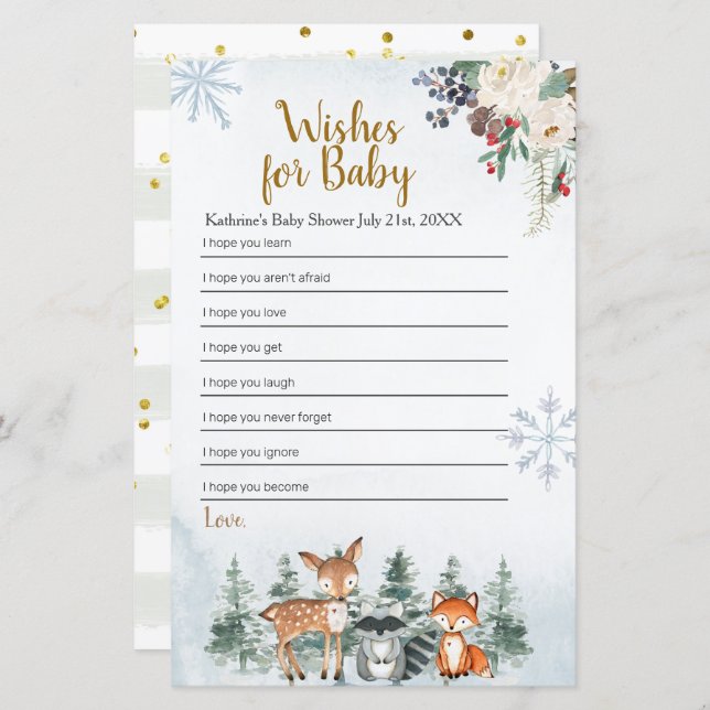 Skog i träden (Winter Animal Forest Önskemål) för  (Fram/baksida)