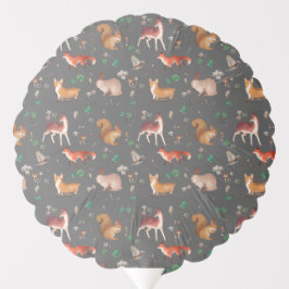 Skog i vattenfärgen mönster-bambi, räv, coney.