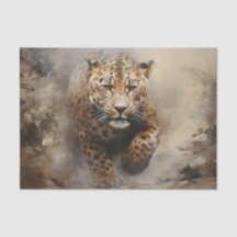 Skog Leopard Dekoupage Tissuepapper