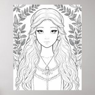 Skog Maiden Porträtt Poster